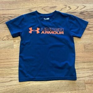 Under Armour Kids Navy and Orange Short Sleeve Tee